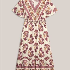 NWT BloomChic Cream and Purple Floral Midi Dress